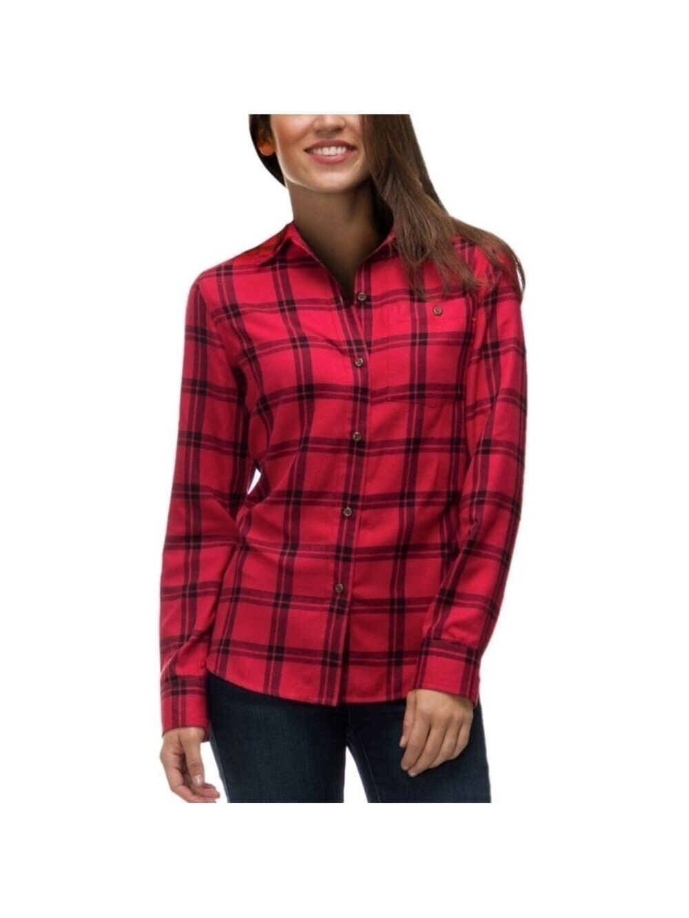 BASIN AND RANGE SNOW CREEK PLAID FLANNEL SHIRT SIZE MEDIUM WOMENS EUC